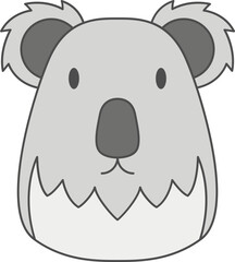 Koala line filled icon, Animal simple cartoon style.