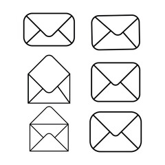 Set Message icon vector, Inbox Icon Outline, Email, Envelope Mail Icon and Bubble Chat Icon vector Illustration for web and mobile apps contact