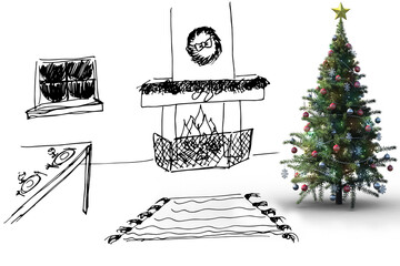 Digital png illustration of christmas decoration on transparent background