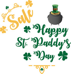 Digital png illustration of st patrick's day text on transparent background