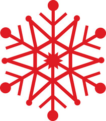 Digital png illustration of christmas, red snowflake on transparent background