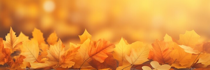 Beautiful Autumn Landscape Background, Autumn Leaves. Generative Ai