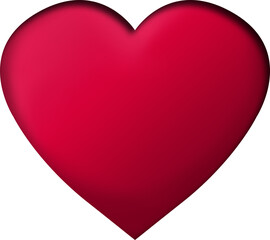 Digital png illustration of red heart on transparent background