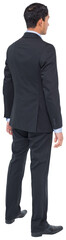 Digital png photo of back view of businessman on transparent background