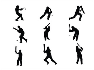Cricket player vector silhouette