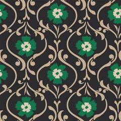 Floral Seamless Asian Textile.