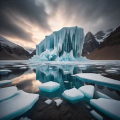Papier Peint photo Antarctique Vanishing Ice The Stark Reality of Climate Change and Melting Ice Caps