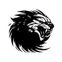 Angry tiger Roaring vector art, logo, isolated in white background, vector illustration.