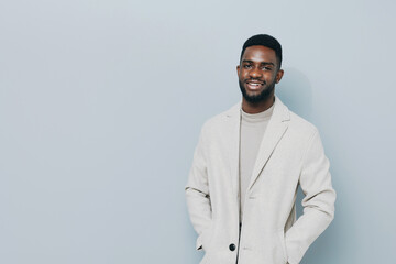 young man african confident black businessman portrait smiling emotion american happy smile