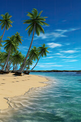 Fototapeta na wymiar Palm tree on the beach. 