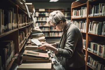 A librarian organizing books. Generative AI