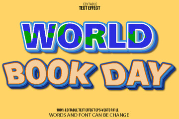 World Book Day Editable Text Effect 3D Cartoon Style