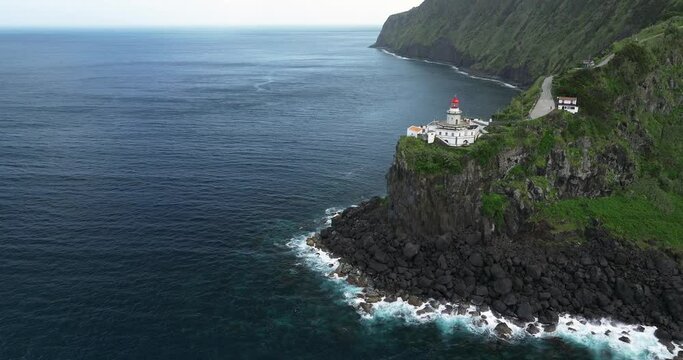 Arnel lighthouse aerial Sao Miguel Azores