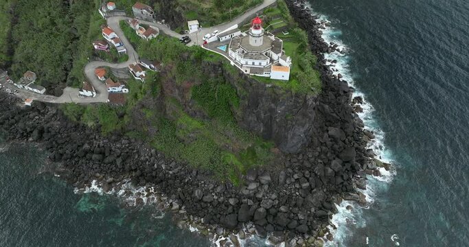 Arnel lighthouse aerial Sao Miguel Azores