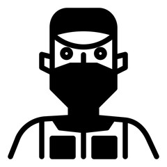 Fisherman glyph icon