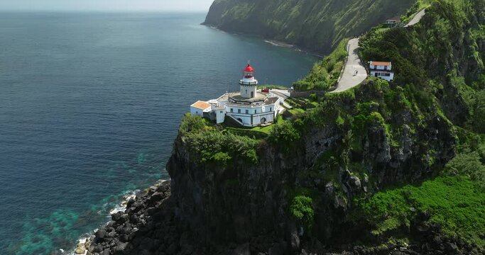Arnel lighthouse aerial Sao Miguel Azores