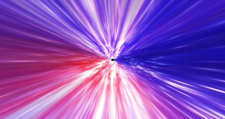 Abstract glowing space tunnel flying at high speed from bright energy futuristic high-tech lines background