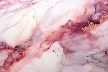Elegant pink marble texture background with golden lines. Beautiful color gradation.