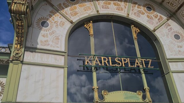 Wien Museum Otto Wagner Pavillon Karlsplatz, Vienna, Austria. Building Exterior