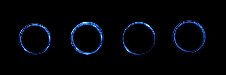 Neon magic circle.Futuristic light circle for background.Light frame.Vector.Magic portal.