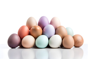eggs pastel color isolated on white background