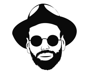 Man face stencil vector illustration 