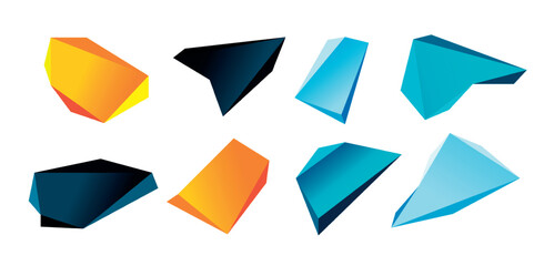 Vector 3d low poly triangle geometric design elements