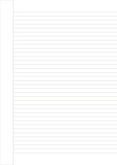Fototapeta premium Very simple clean notebook, memo or document sheets and pages for easy use. Fast to use in a notebook or artwork as templates or blank backgrounds. Page with long dash lines with a blank on the side.