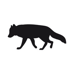 Black and white greyscale fox wild animal beast cutout lines. Nordic forest animal carnivore