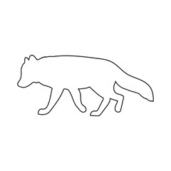 Black and white greyscale fox wild animal beast cutout lines. Nordic forest animal carnivore
