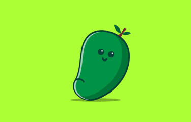 cute mango character vector icon illustration