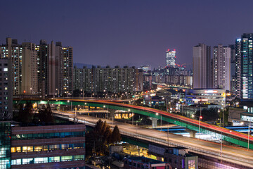 the night view of seoul Korea