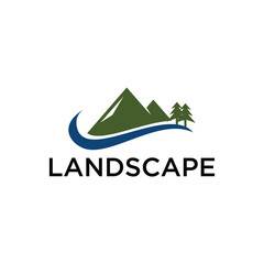 landscape logo with simple design concept for brand identity