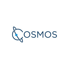 cosmos logo with wordmark design concept on letter C for brand identity