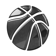 This is a beautifully designed 3D basketball icon with a beautiful metallic texture.