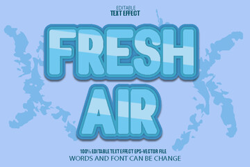 Fresh Air Editable Text Effect 3D Cartoon Style