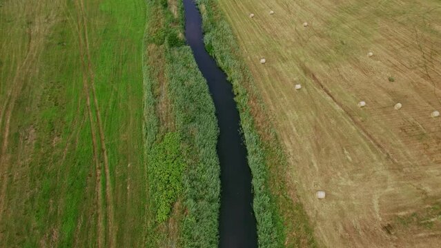 Orbit around a river in Polish nature reserve "Beka".
