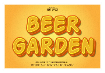 Beer Garden Editable Text Effect 3D Flat Gradient Style
