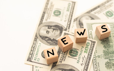 much money. Wooden blocks - the inscription money