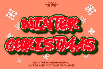 Winter Christmas Editable Text Effect 3D Cartoon Style
