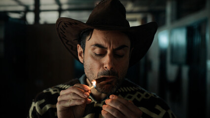 Man smoke a cigar
