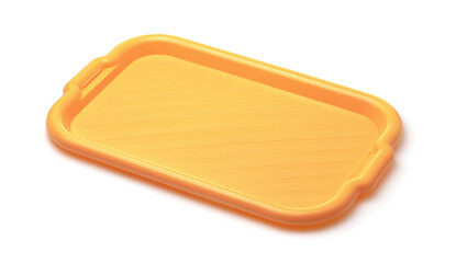 Empty orange plastic rectangular serving tray