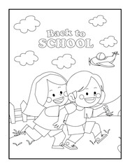 Back To School Activity Book Coloring Alphabet isolated on white background vector cartoon