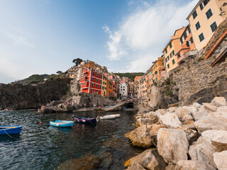 Riomaggiore seacoast, Italian city of Cinque Terre