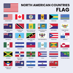 North American countries flags collection