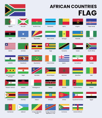 African Countries Waving flags collection