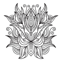 Abstract floral pattern flower coloring pages