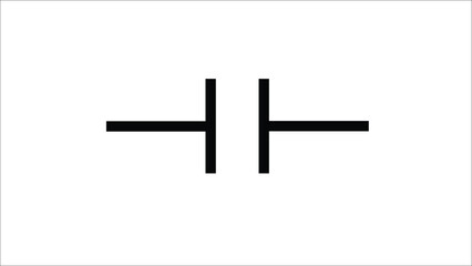 A capacitor symbol for electronic circuit | capacitor symbols icon - obrazy, fototapety, plakaty
