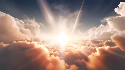 Photo sur Plexiglas Séoul Religious celestial sky with aura of soul. Generative AI