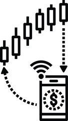 financial technology stock market icon vector trading symbol